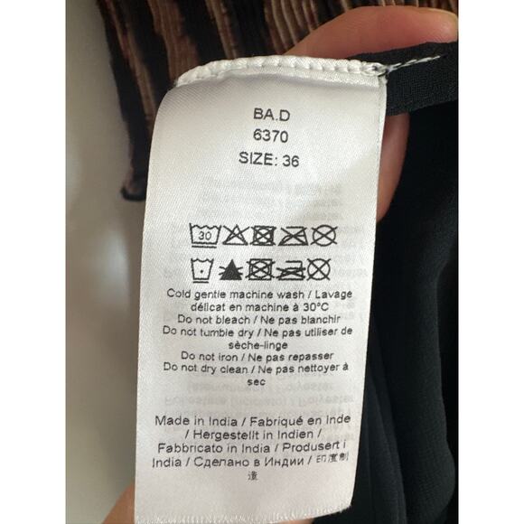 Ganni Pleated Georgette Middi Dress in Tiger's Eye Print Size 36/US 4, NWT - Picture 6 of 9